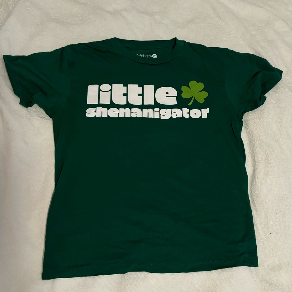 Green saint Patrick’s day shirt. Boys